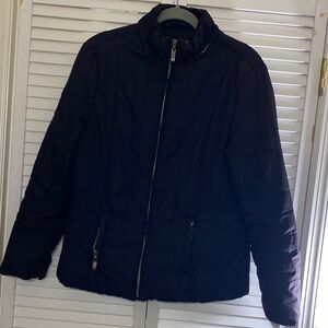 Vintage Black Down Puffer Warm Winter Jacket by Tally Ho Size Med
